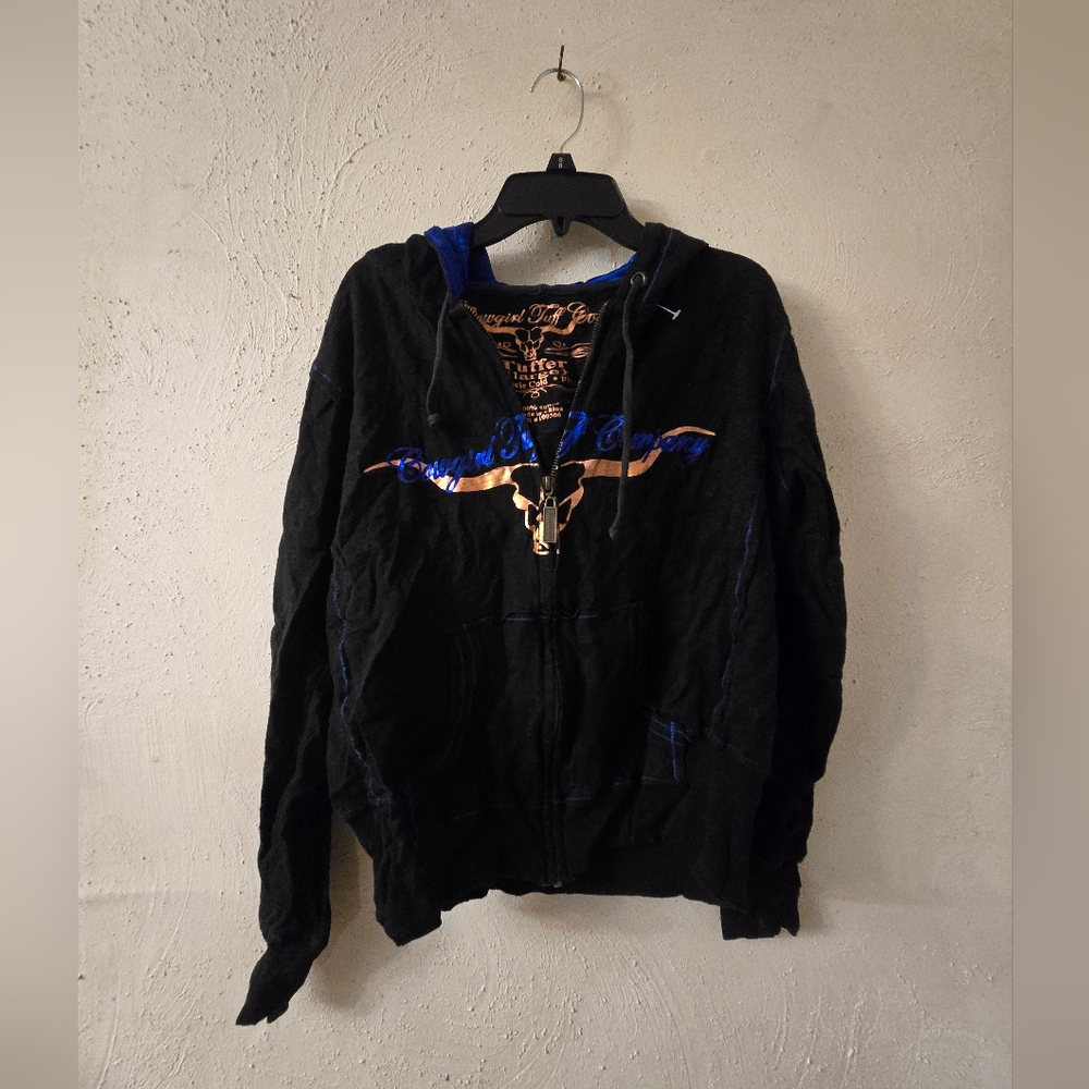 Cowgirl Tuff Black and Blue Hoodie